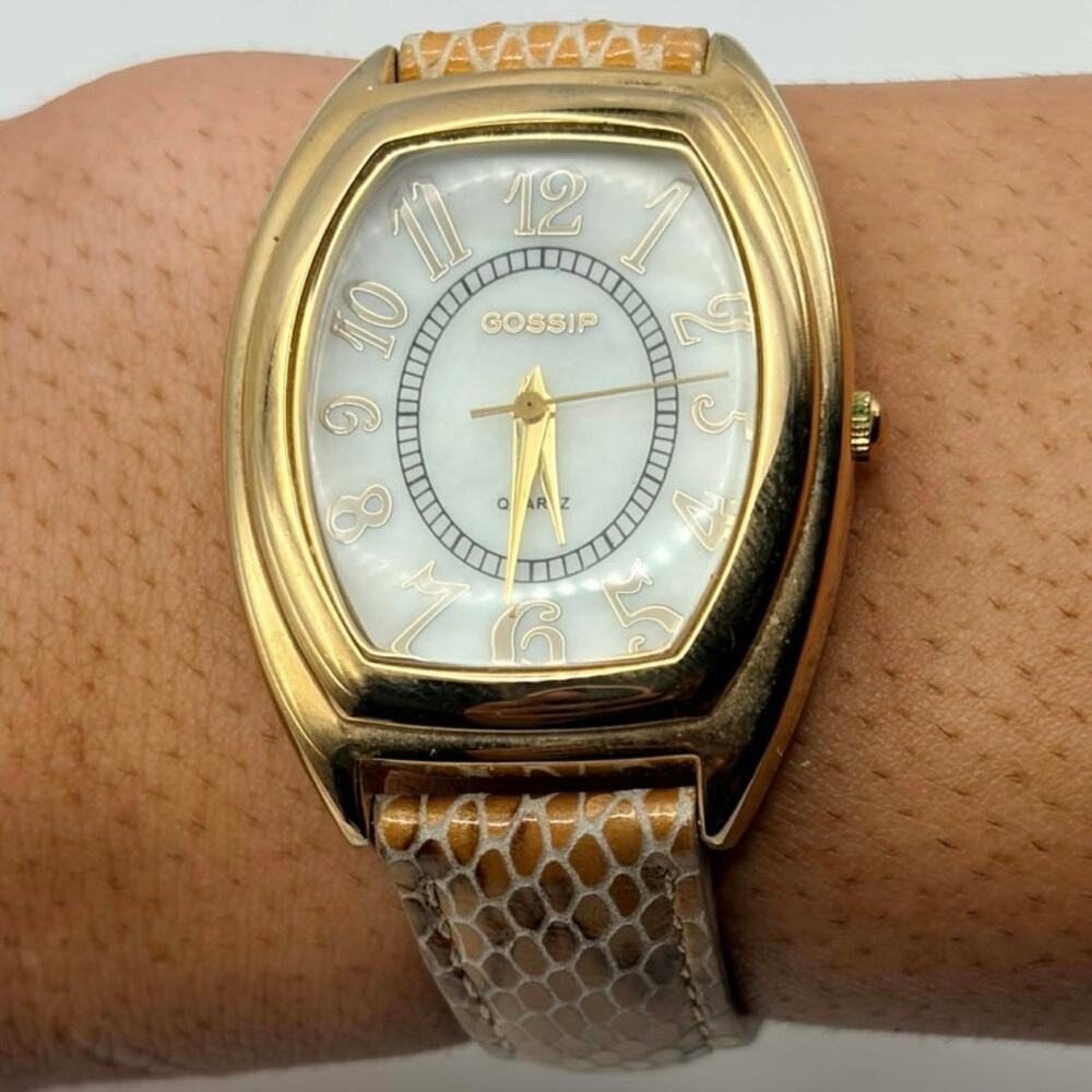 Gold Faux Snake Skin Gossip Watch
